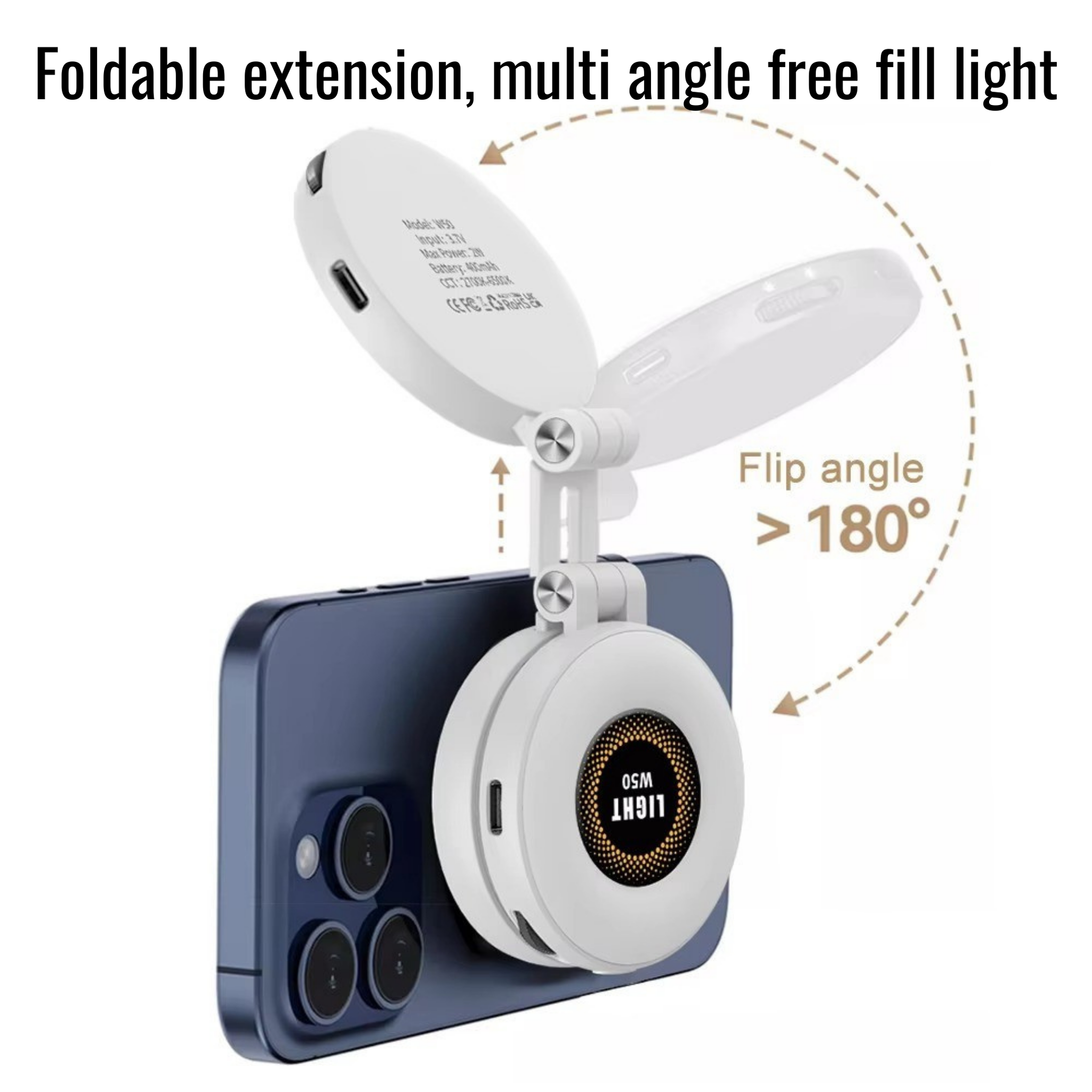 RSZZB® Led Magnetic Mini Beauty Adjustable Pocket Light Three-Color Fill Light