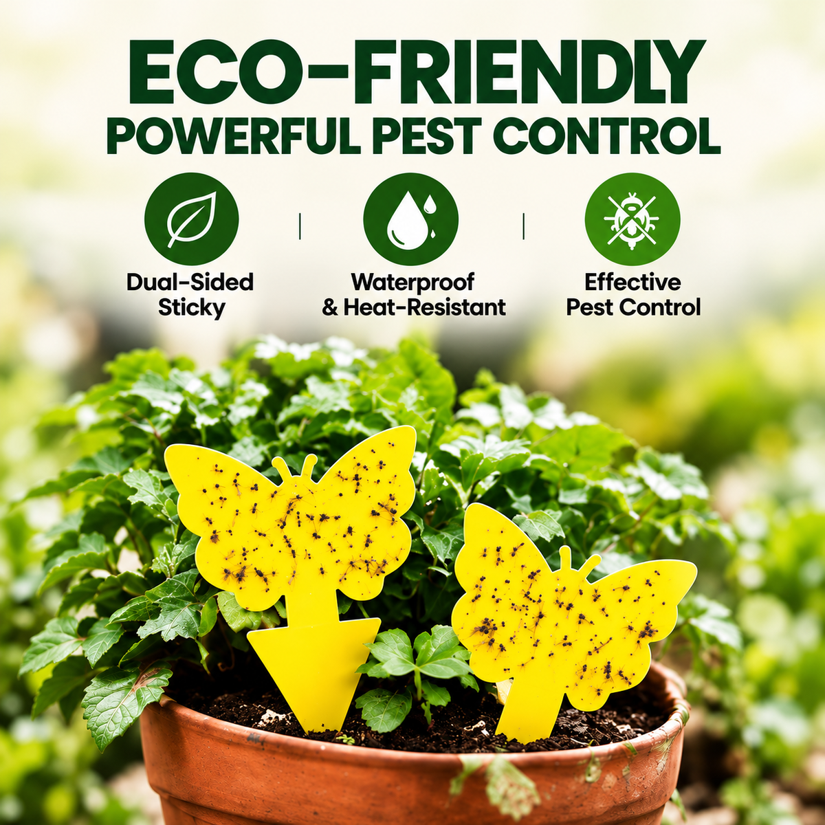 🌿 Keep Pesky Gnats Away! Indoor Plant Sticky Traps | 20–150 PCS — 🔥 40% OFF