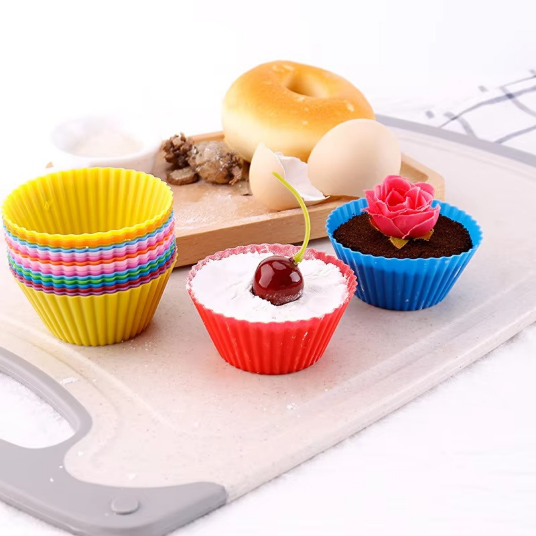 RSZZB® Reusable Silicone Cupcake Liners & Multi-Purpose Baking Cups