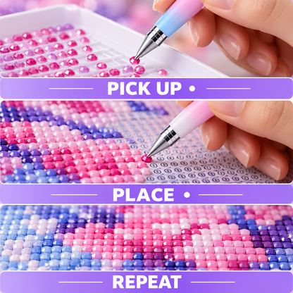 Refillable Wax Pen + Wax Refills, Rotating Drill Pen for Rhinestone Picker Tools, Nail Art & Diamond Art Accessories, Quick Pick Up Gems Jewels (Copy)