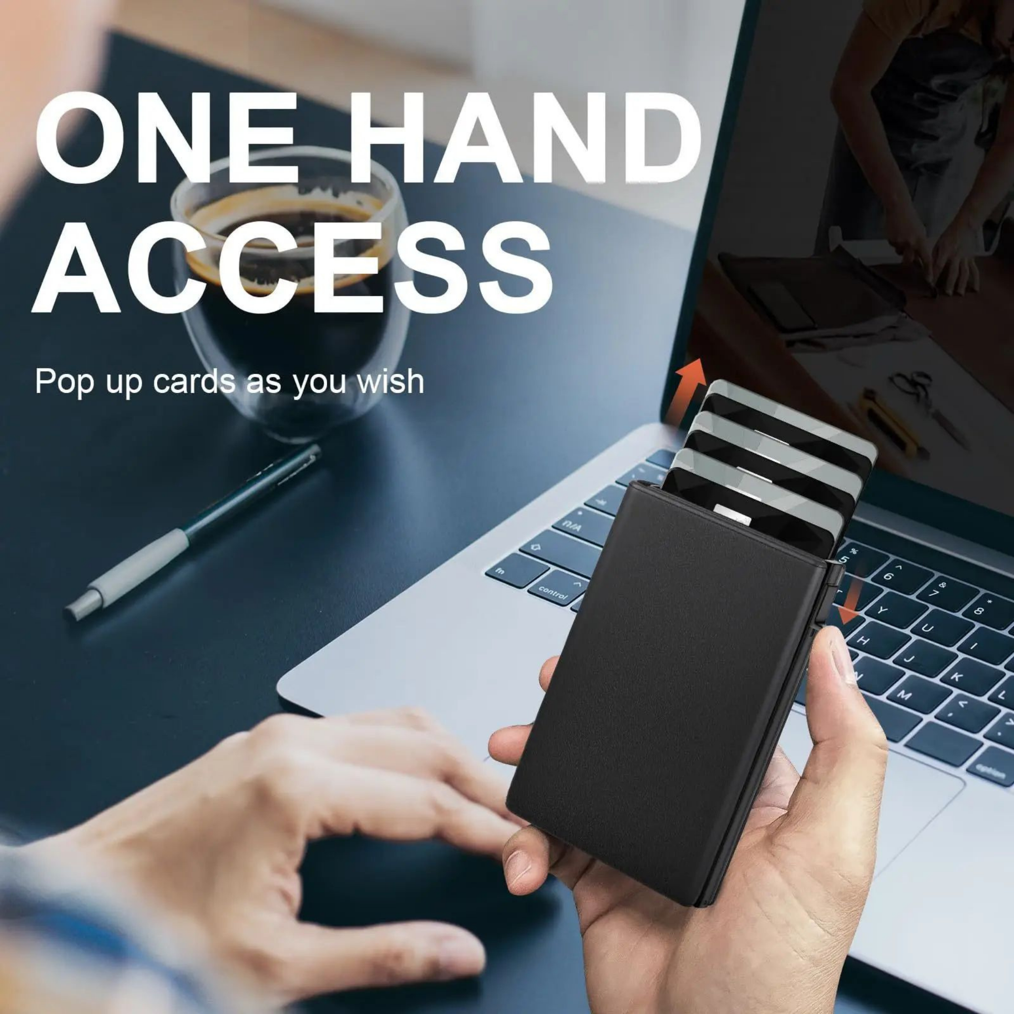 RSZZB® The Minimalist Smart Wallet: Ultra-Thin Carbon Fiber & Aluminum Pop-Up Card Bag