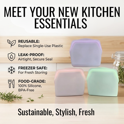 RSZZB® Decube Thickened Silicone Reusable Food Storage Bag | Heat-Resistant & Anti-Odor