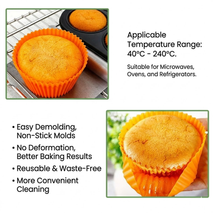 RSZZB® Reusable Silicone Cupcake Liners & Multi-Purpose Baking Cups