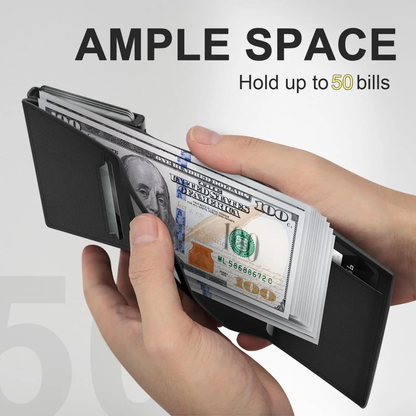RSZZB® The Minimalist Smart Wallet: Ultra-Thin Carbon Fiber & Aluminum Pop-Up Card Bag
