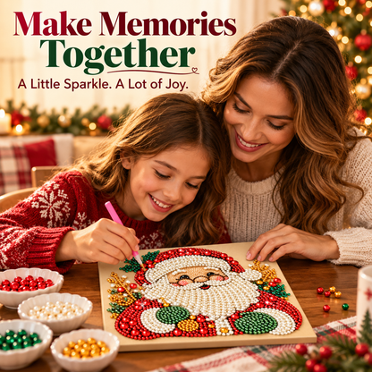 💫3D Pearl & Diamond Painting Kit - Festive Holiday Wall Decor & DIY Craft Set (8x8")