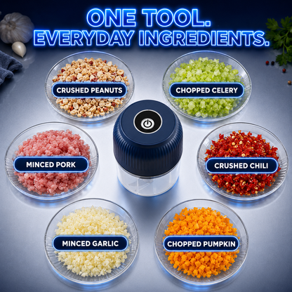 ⚡ Electric Mini Food Chopper | USB Rechargeable Wireless Garlic Press & Meat Processor