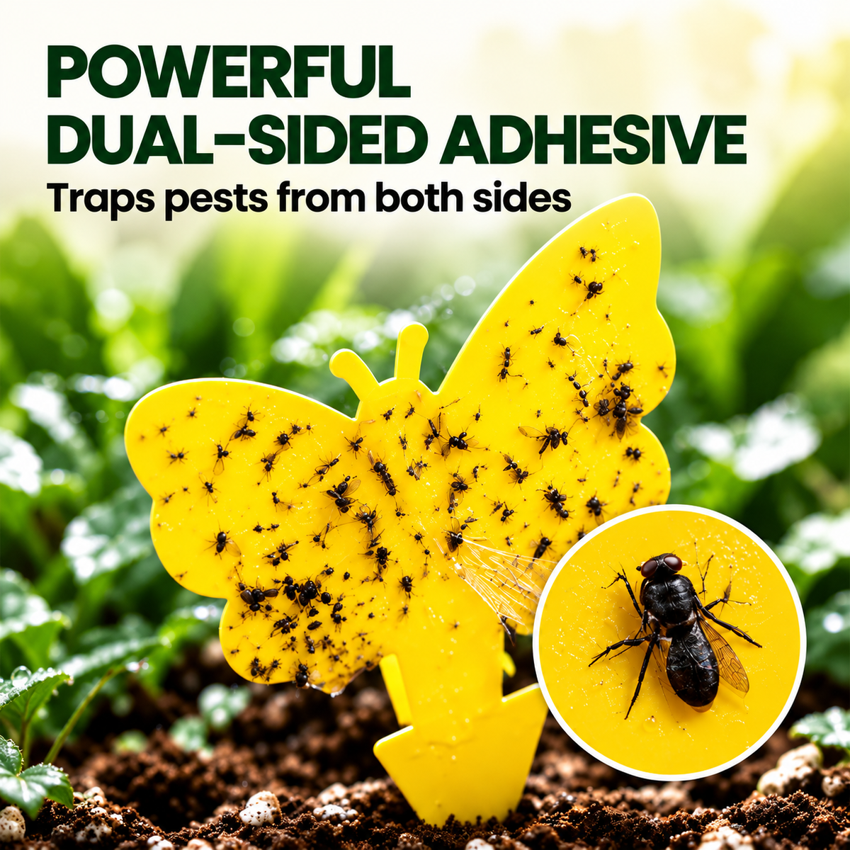 🌿 Keep Pesky Gnats Away! Indoor Plant Sticky Traps | 20–150 PCS — 🔥 40% OFF