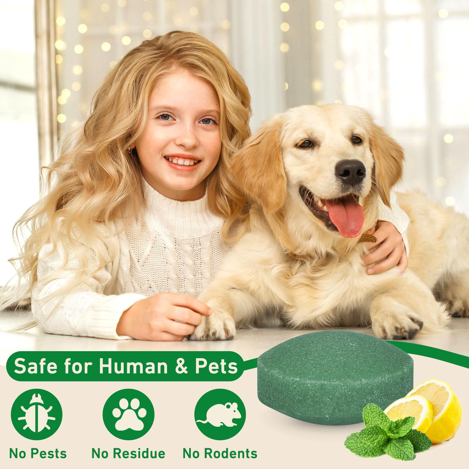 Pest Rodent Repellent, 12 Pack Peppermint Oil Repellent for Mouse Rats Spider Roach Ant Squirrel Pest Control Indoor & Outdoor, Natural Mice Deterrent Replace Trap Poisoning Family & Pet Safe Green