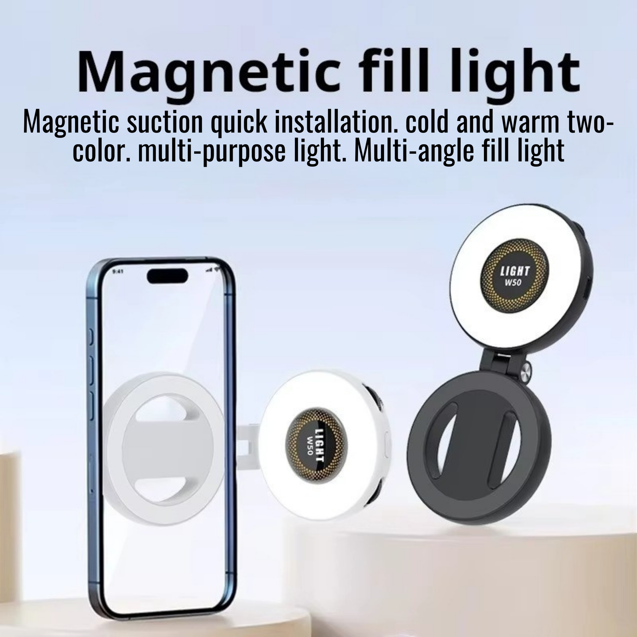 RSZZB® Led Magnetic Mini Beauty Adjustable Pocket Light Three-Color Fill Light
