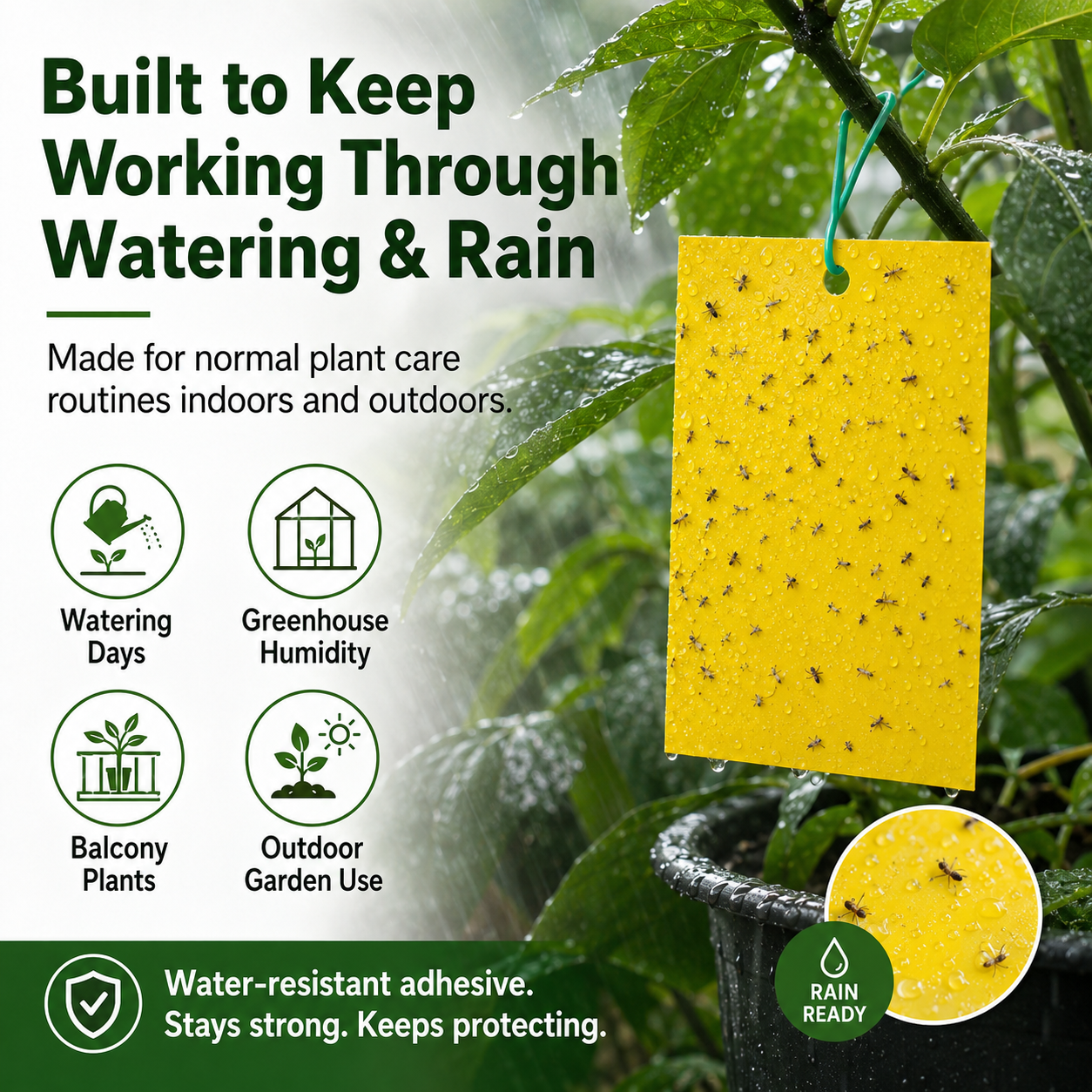 Dual Sided Yellow Sticky Traps for Flying Plant Insect Like Fungus Gnats,