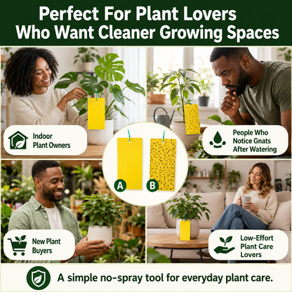 Dual Sided Yellow Sticky Traps for Flying Plant Insect Like Fungus Gnats,
