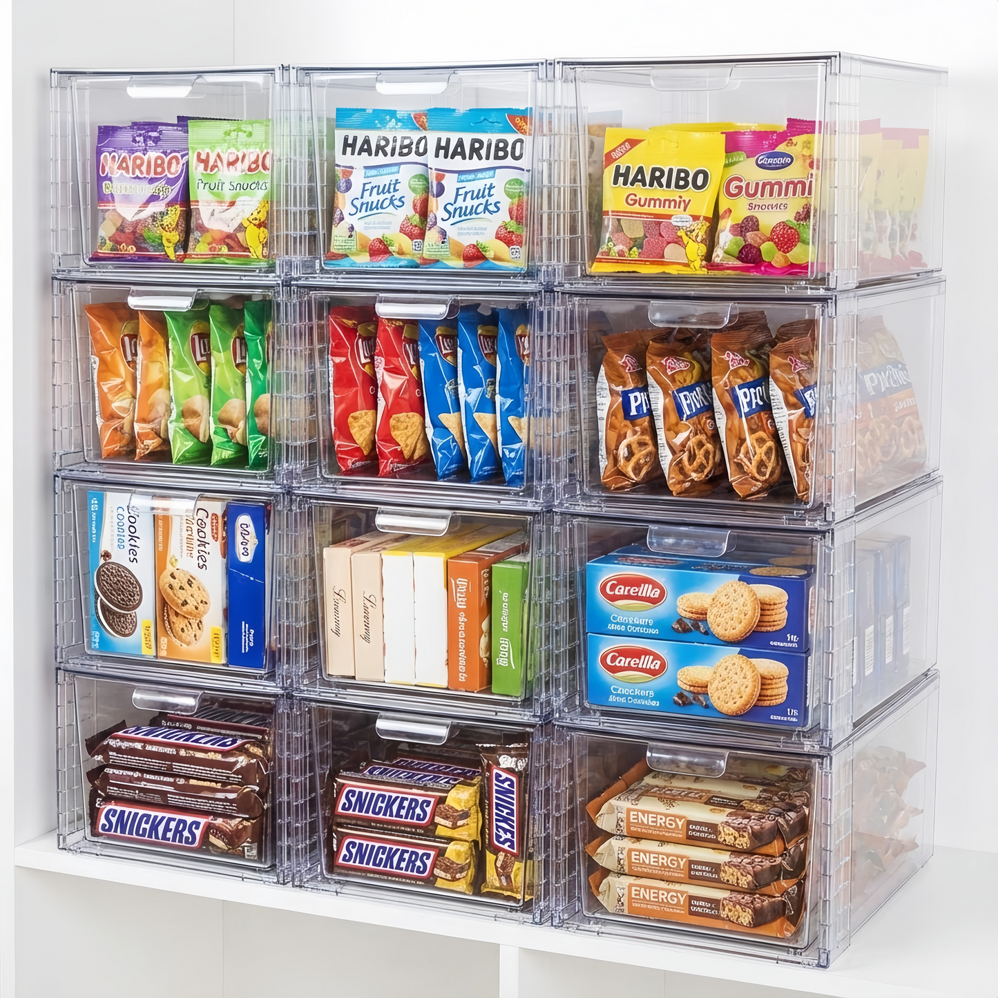 Transparent stackable drawer storage