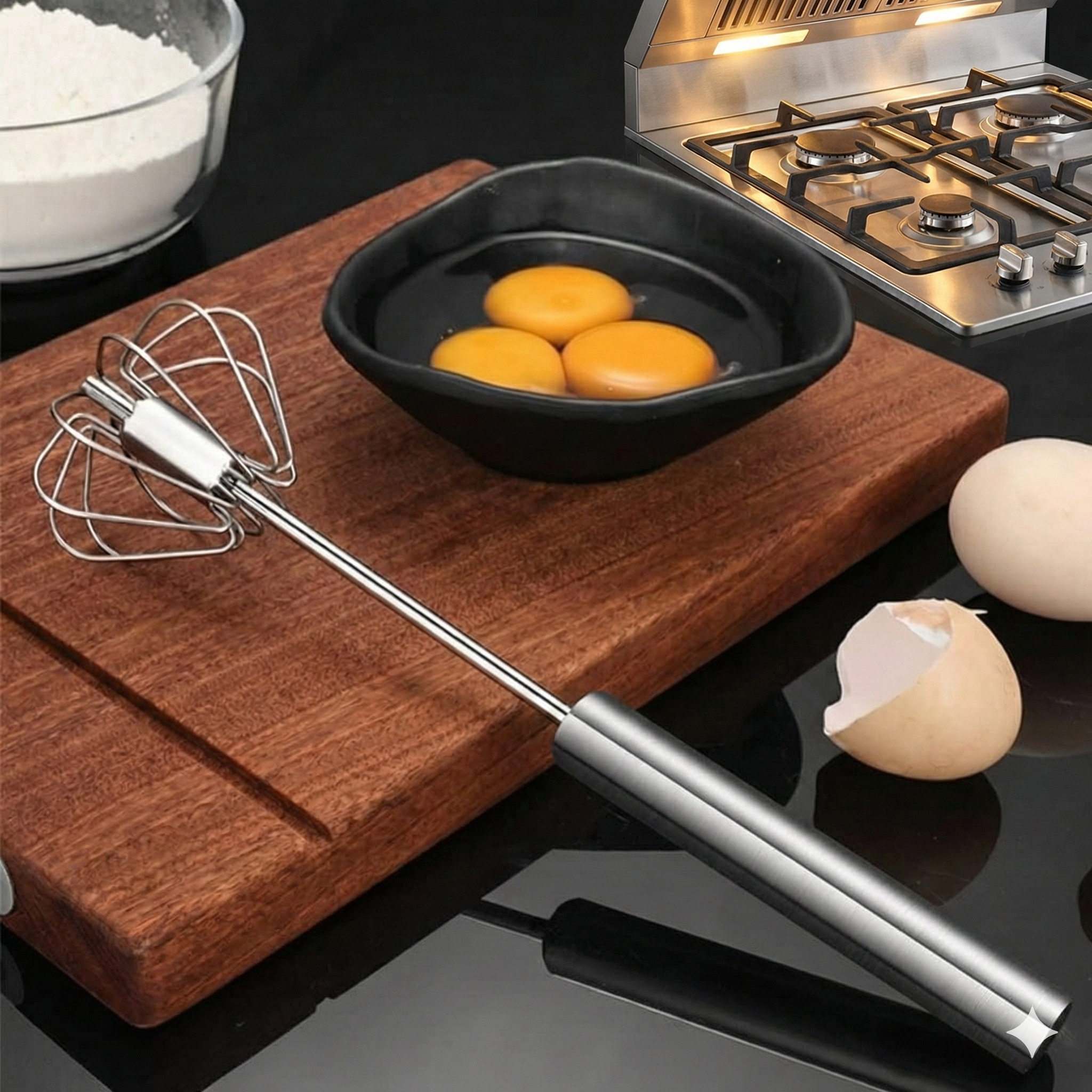 RSZZB® Semi-Automatic Stainless Steel Whisk