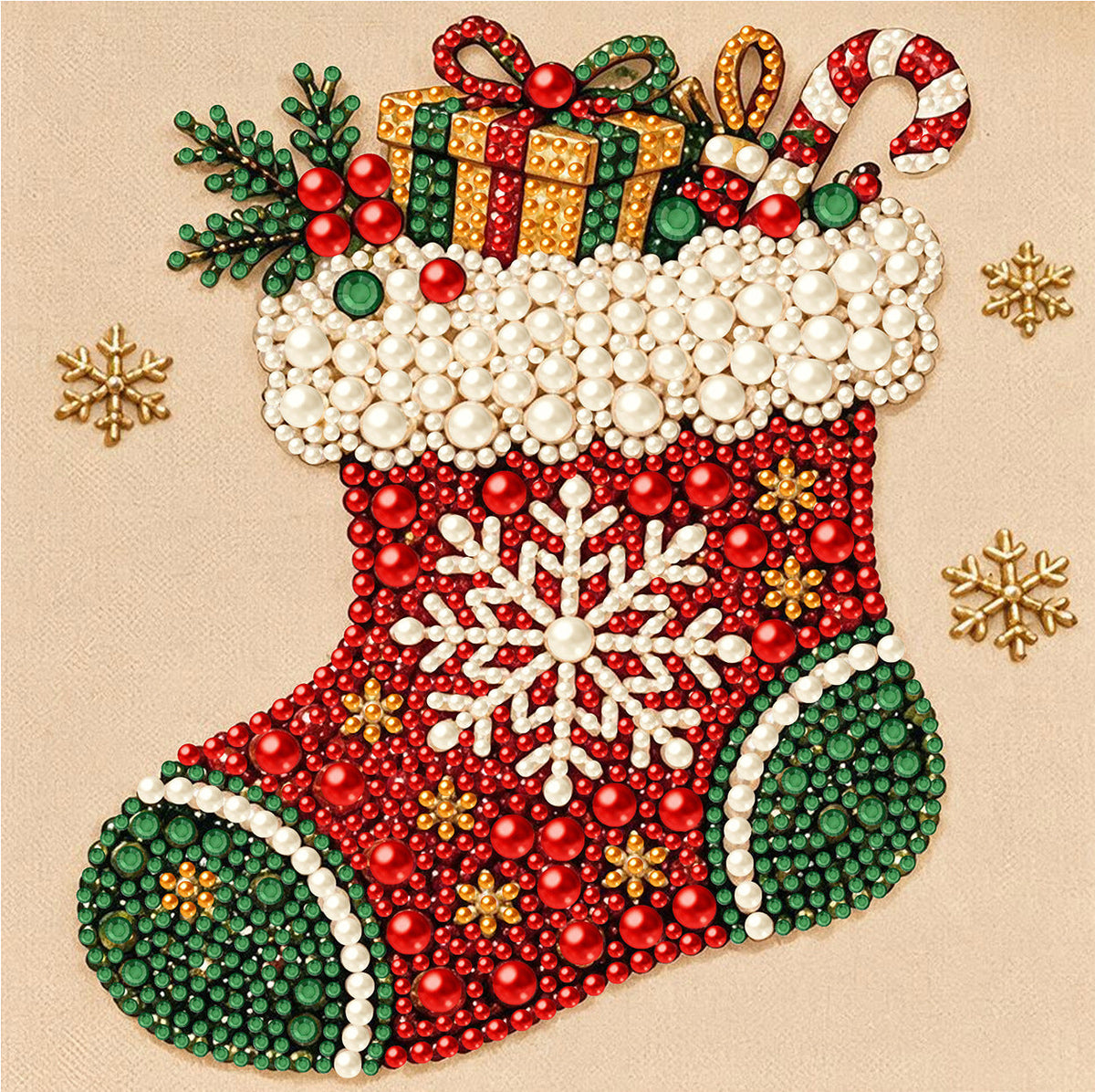 💫3D Pearl & Diamond Painting Kit - Festive Holiday Wall Decor & DIY Craft Set (8x8")