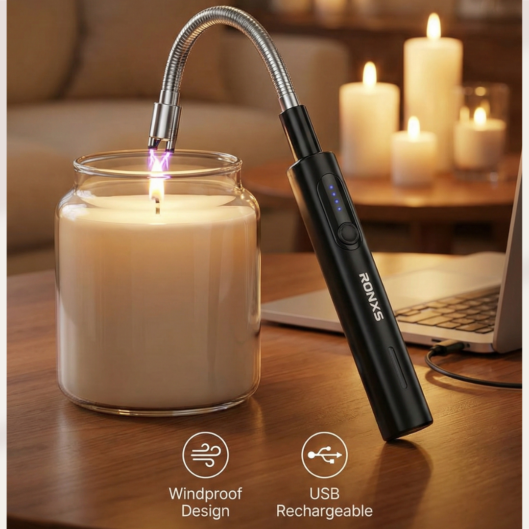 RSZZB® Pulse Rechargeable Electric Lighter - 360° Flexible Neck & Windproof (Multicolor)