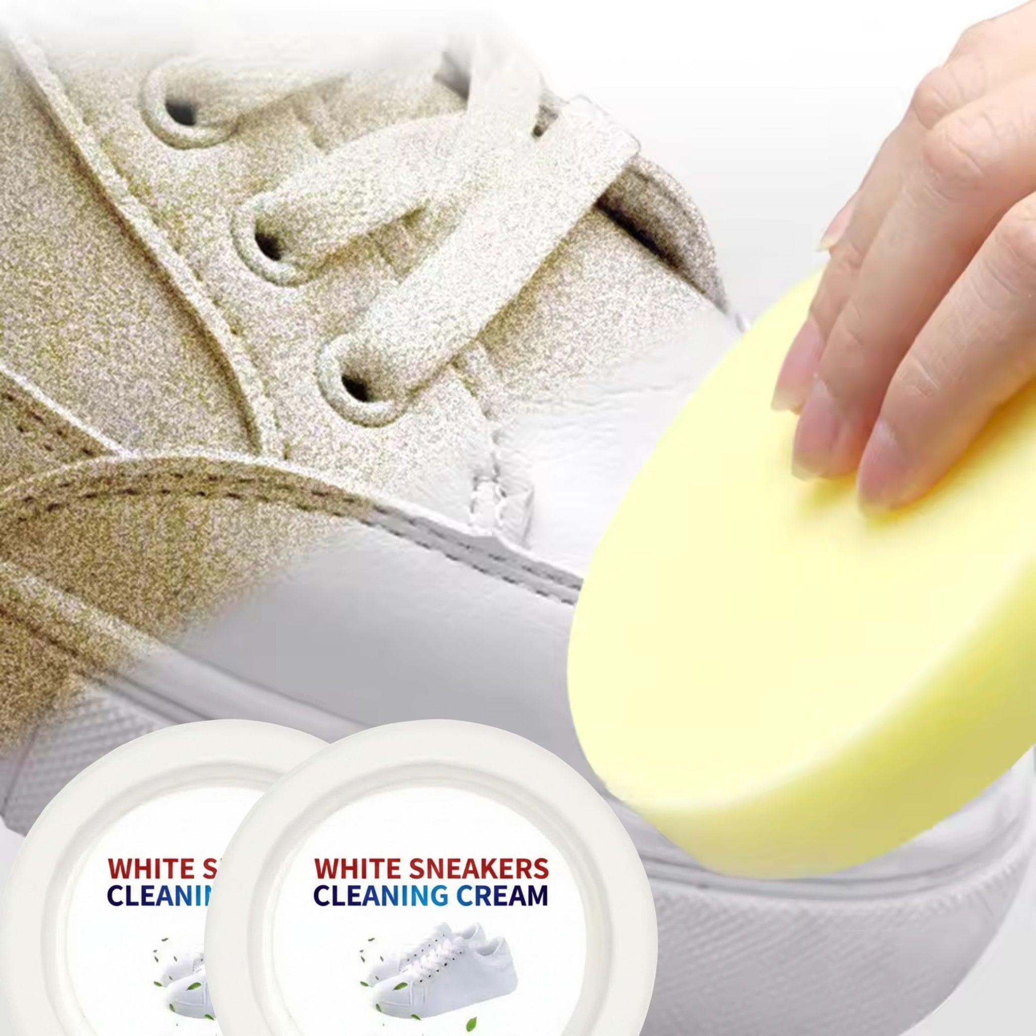 RSZZB® White Sneaker All-in-One Shoe Cleaner - Instant Stain Remover & Whitener with Sponge