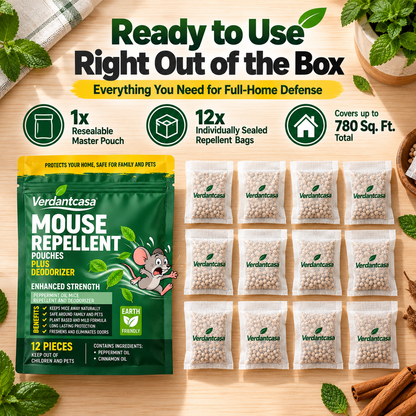 Verdantcasa Mouse Repellent Pouches New - 12pcs - save around kids & pet