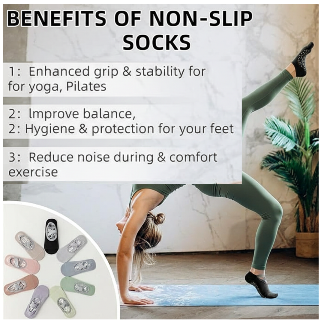 RSZZB® Pro-Grip Anti-Skid Yoga Socks: One-Size Performance Sport Socks for Women