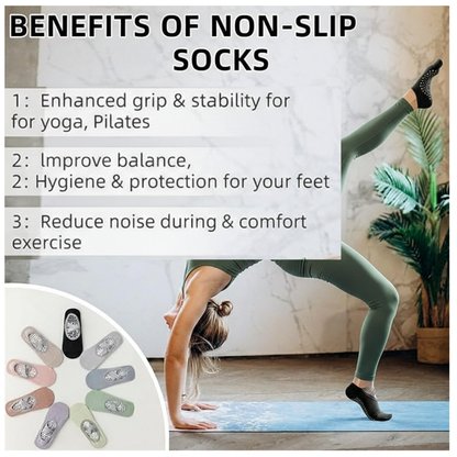RSZZB® Pro-Grip Anti-Skid Yoga Socks: One-Size Performance Sport Socks for Women
