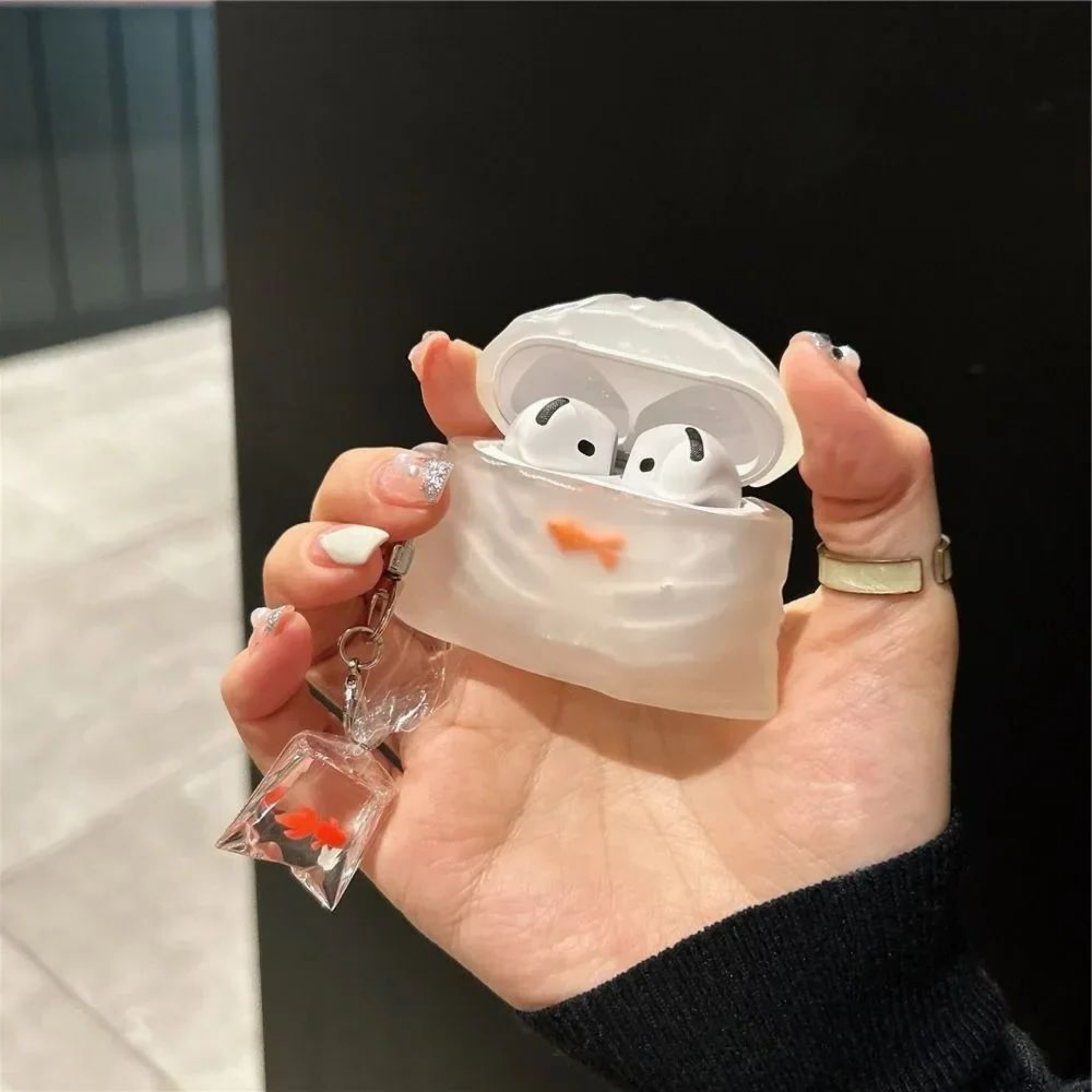 RSZZB® Lucky Koi Fish Pouch Cover & Charm for Apple AirPods