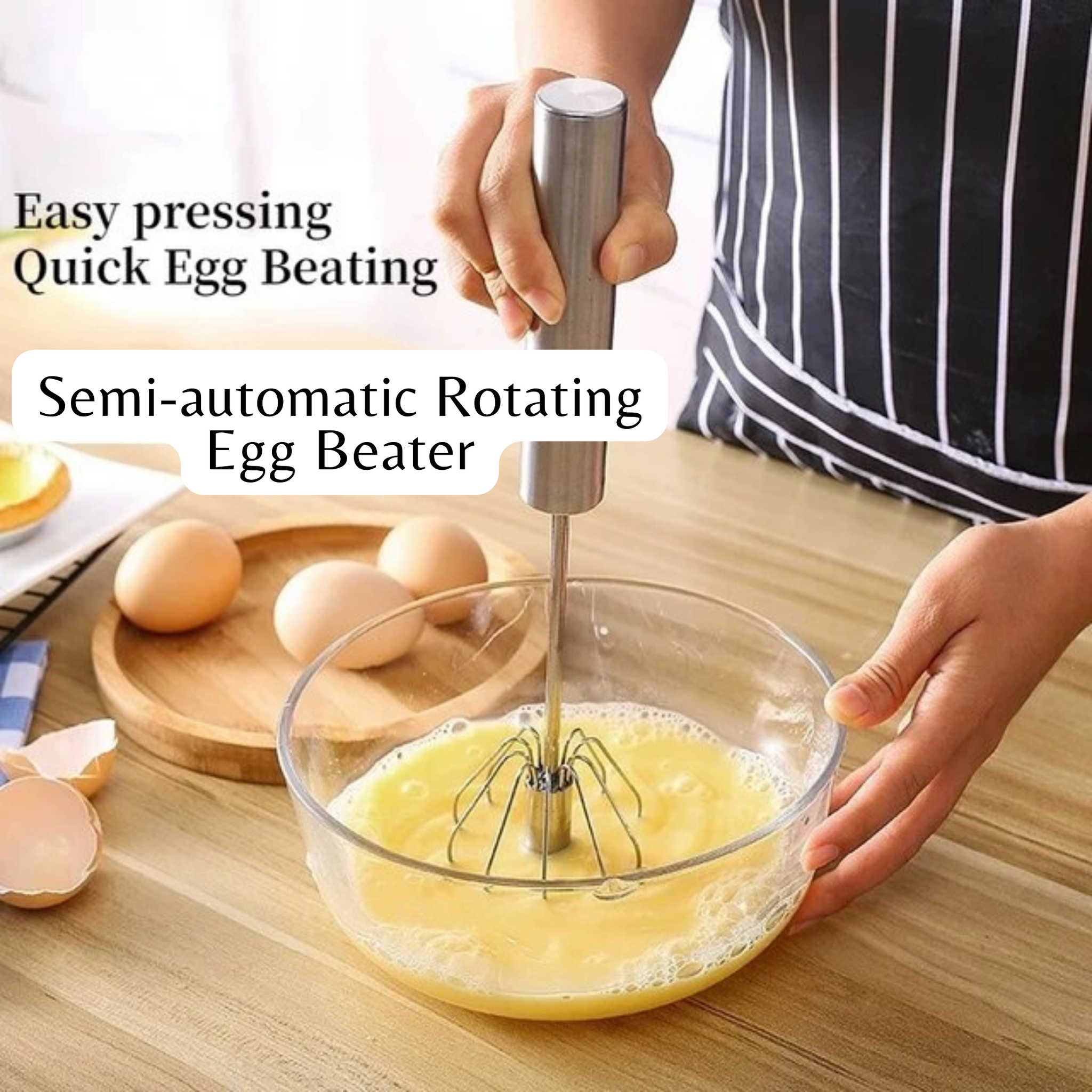 RSZZB® Semi-Automatic Stainless Steel Whisk