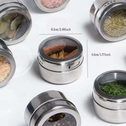 RSZZB® Flavor-Locking Magnetic Stainless Steel Spice Jars
