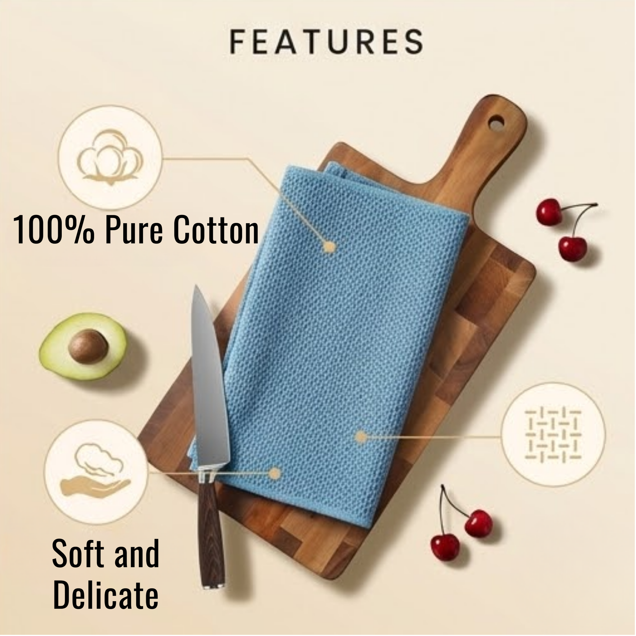 RSZZB® Premium Waffle Weave Kitchen Cloths | Ultra-Absorbent & Quick-Drying