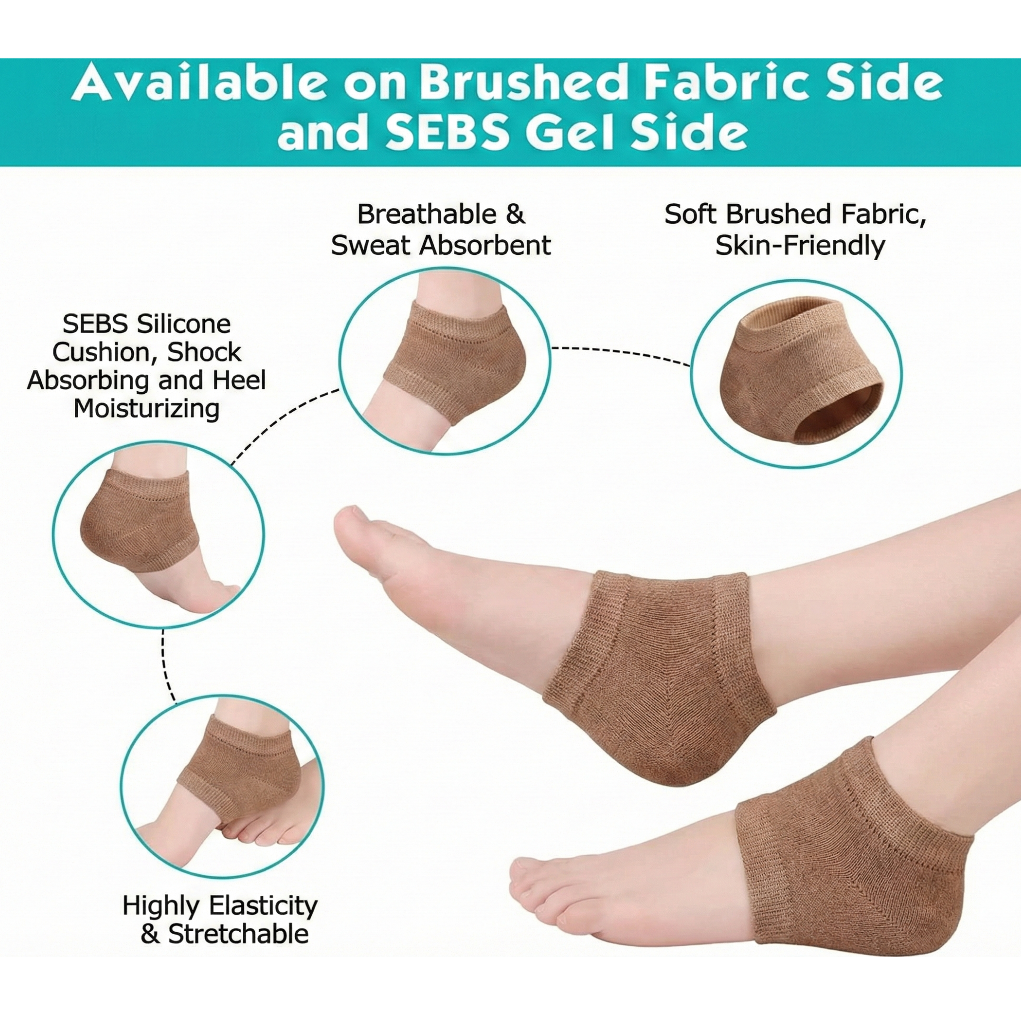 RSZZB® Anti Dryness Breathable Gel Heel Protectors for Pain & Crack Relief