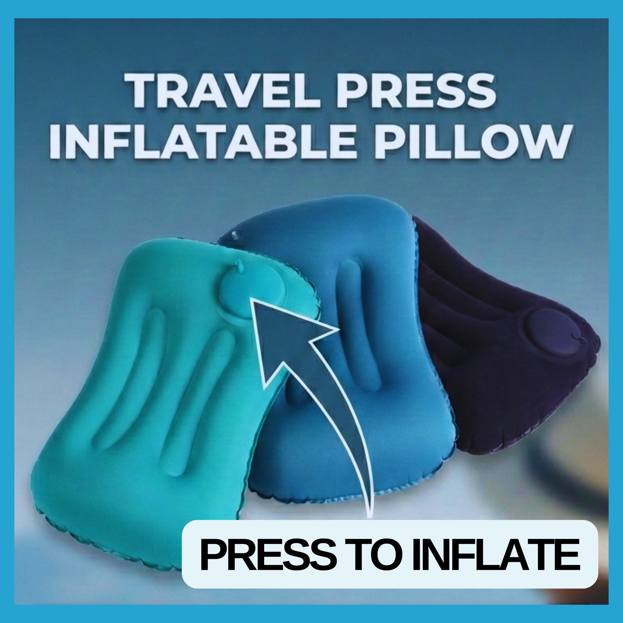 RSZZB® Instant Comfort, Zero Breath Required: The Press-to-Inflate Pocket Pillow