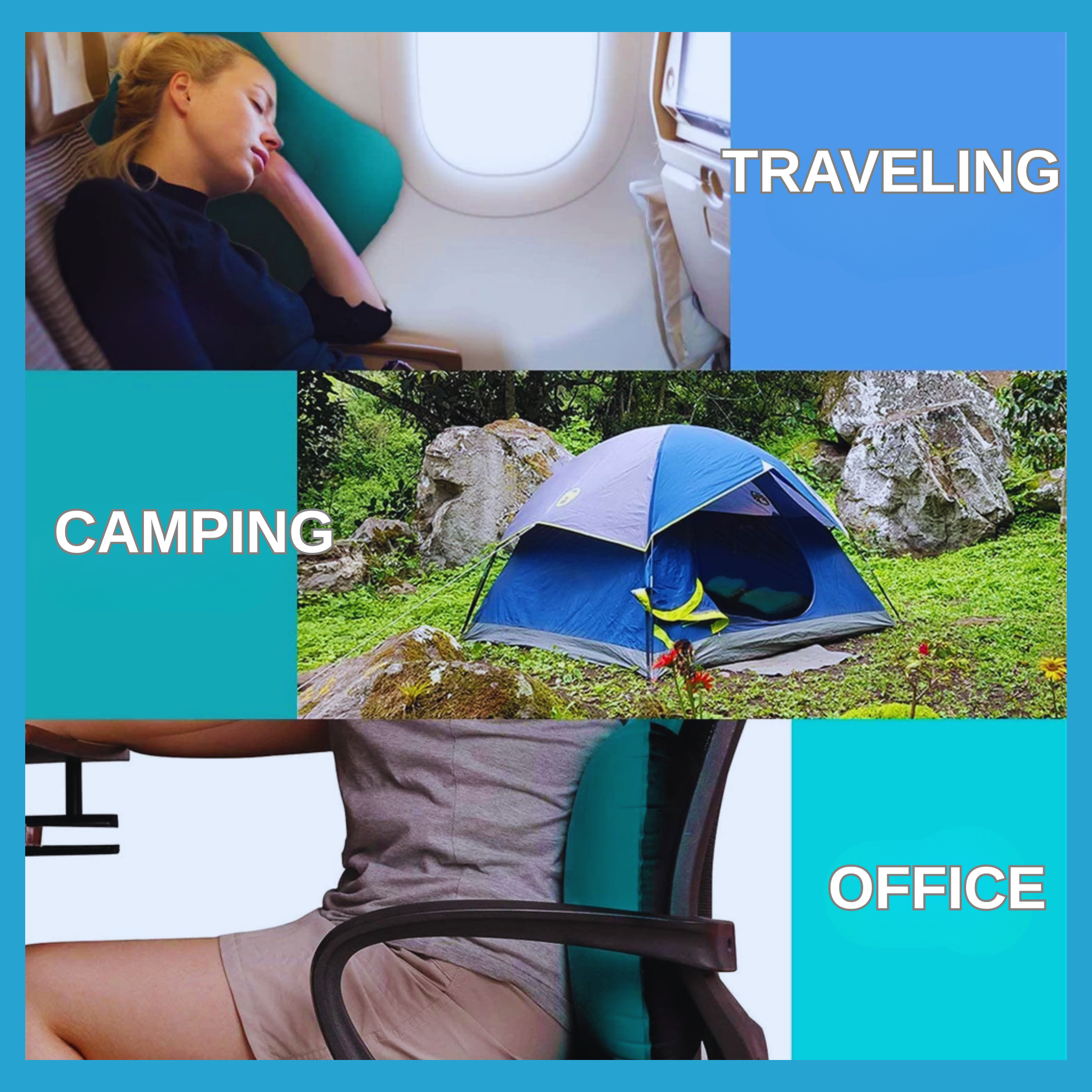 RSZZB® Instant Comfort, Zero Breath Required: The Press-to-Inflate Pocket Pillow