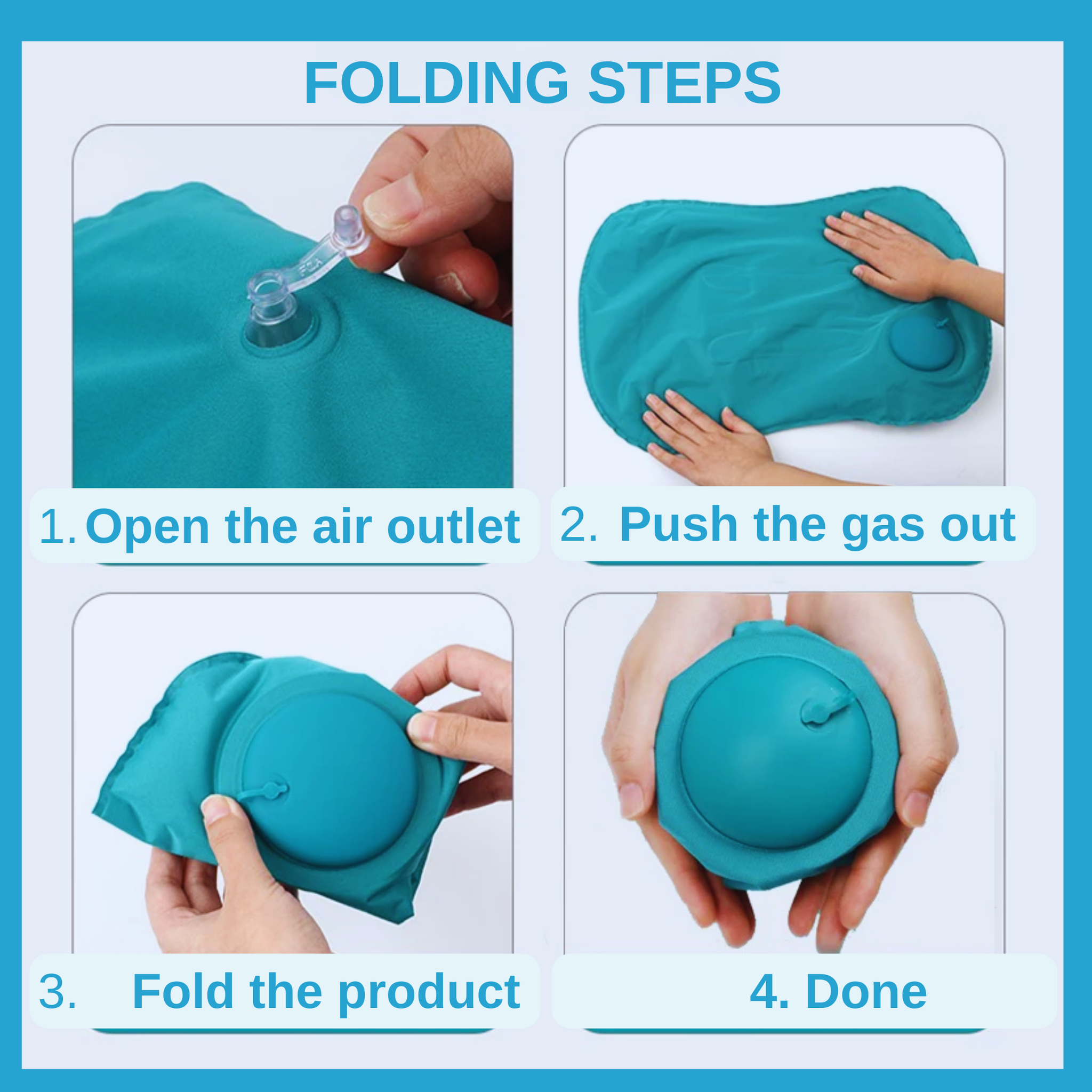 RSZZB® Instant Comfort, Zero Breath Required: The Press-to-Inflate Pocket Pillow
