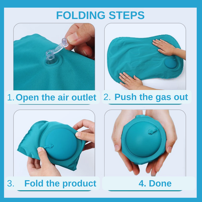 RSZZB® Instant Comfort, Zero Breath Required: The Press-to-Inflate Pocket Pillow
