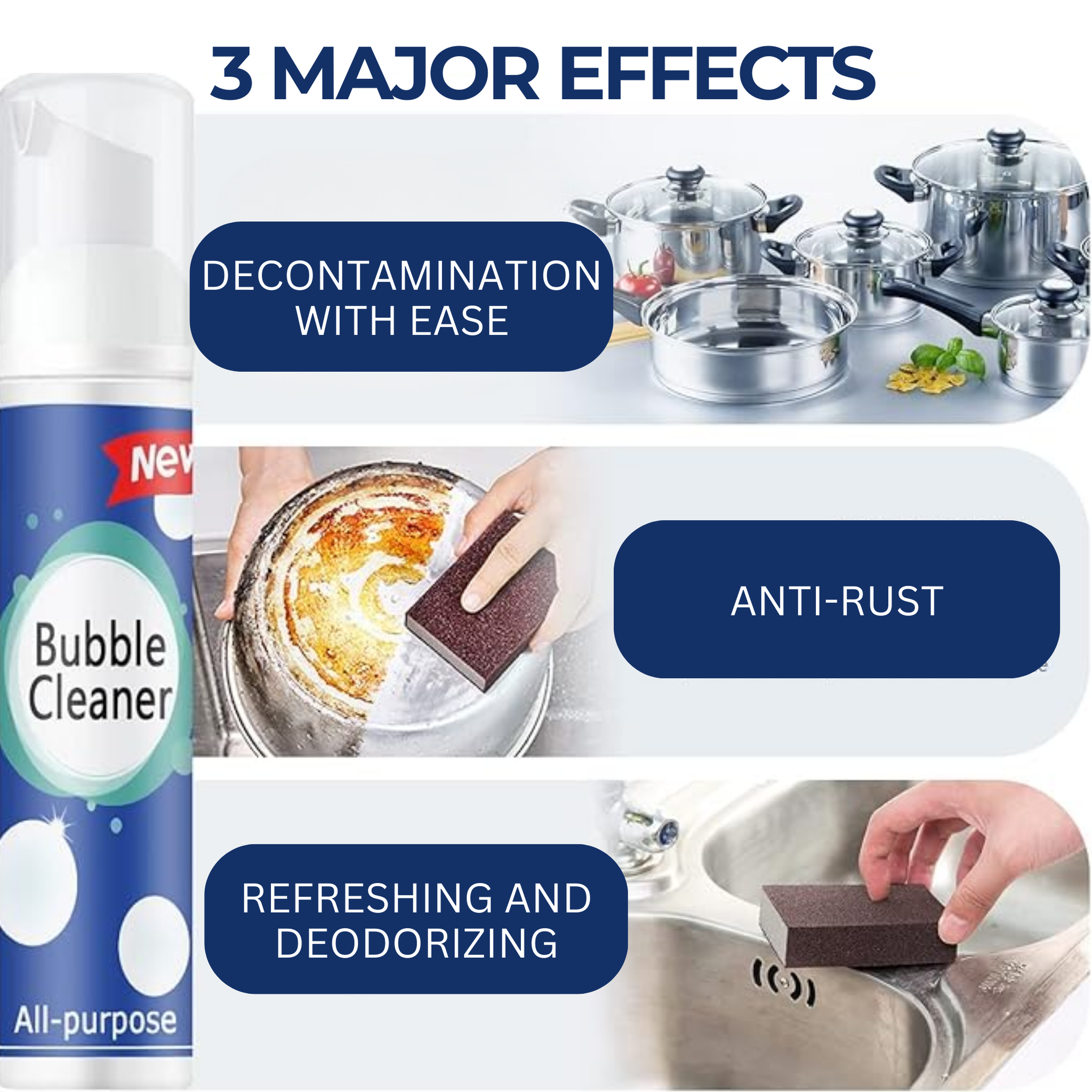 RSZZB®  Fish Oil Stain Cleaning Multi-Purpose Foam Cleaner Kitchen Heavy Grease Foam Cleaner