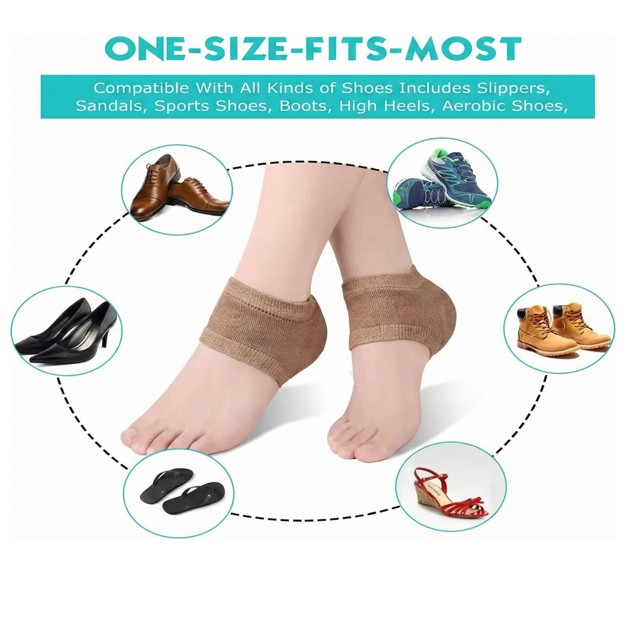 RSZZB® Anti Dryness Breathable Gel Heel Protectors for Pain & Crack Relief