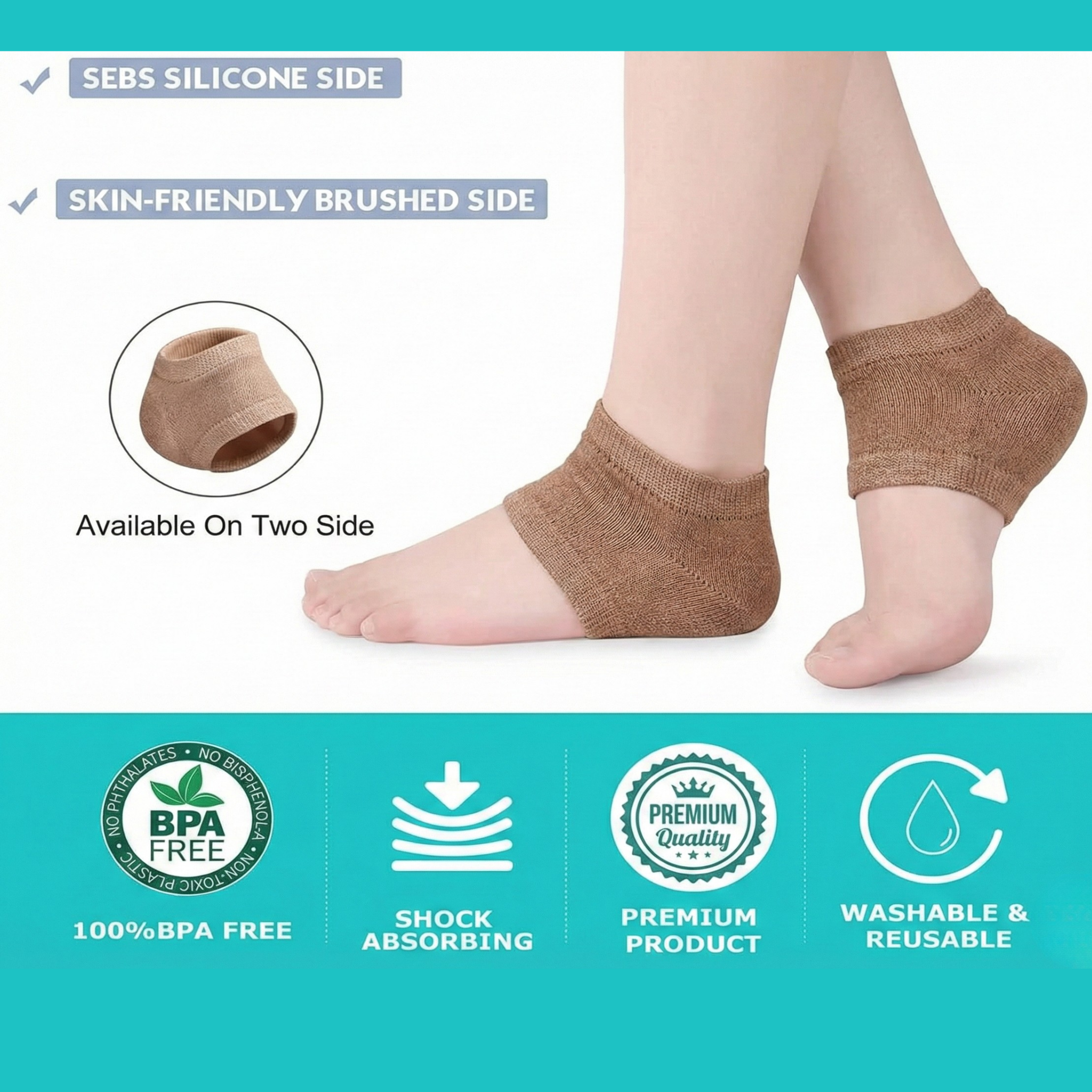 RSZZB® Anti Dryness Breathable Gel Heel Protectors for Pain & Crack Relief