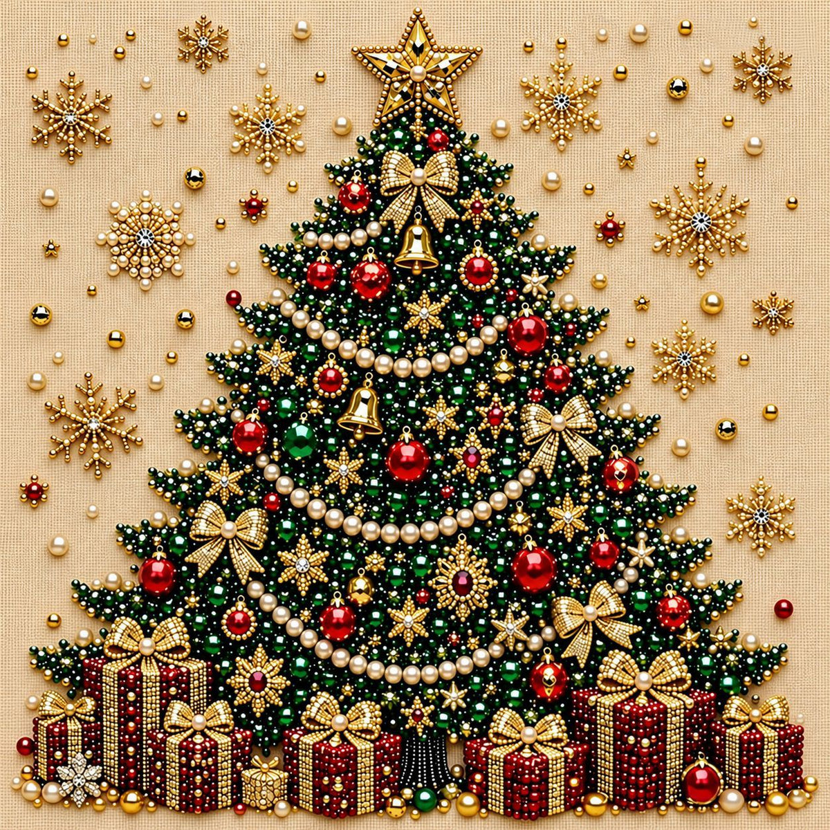 💫3D Pearl & Diamond Painting Kit - Festive Holiday Wall Decor & DIY Craft Set (8x8")