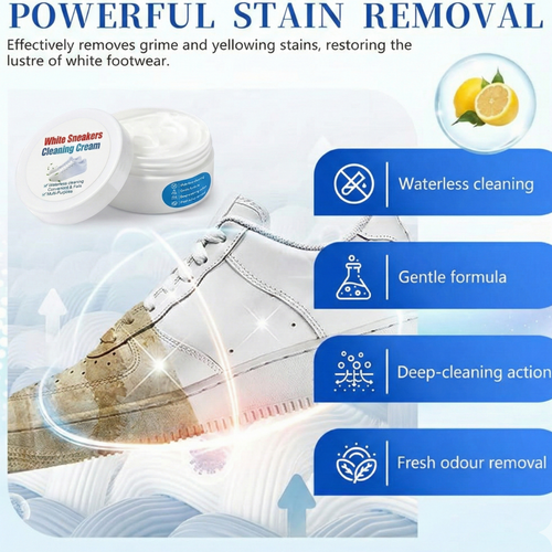 RSZZB® White Sneaker All-in-One Shoe Cleaner - Instant Stain Remover & Whitener with Sponge