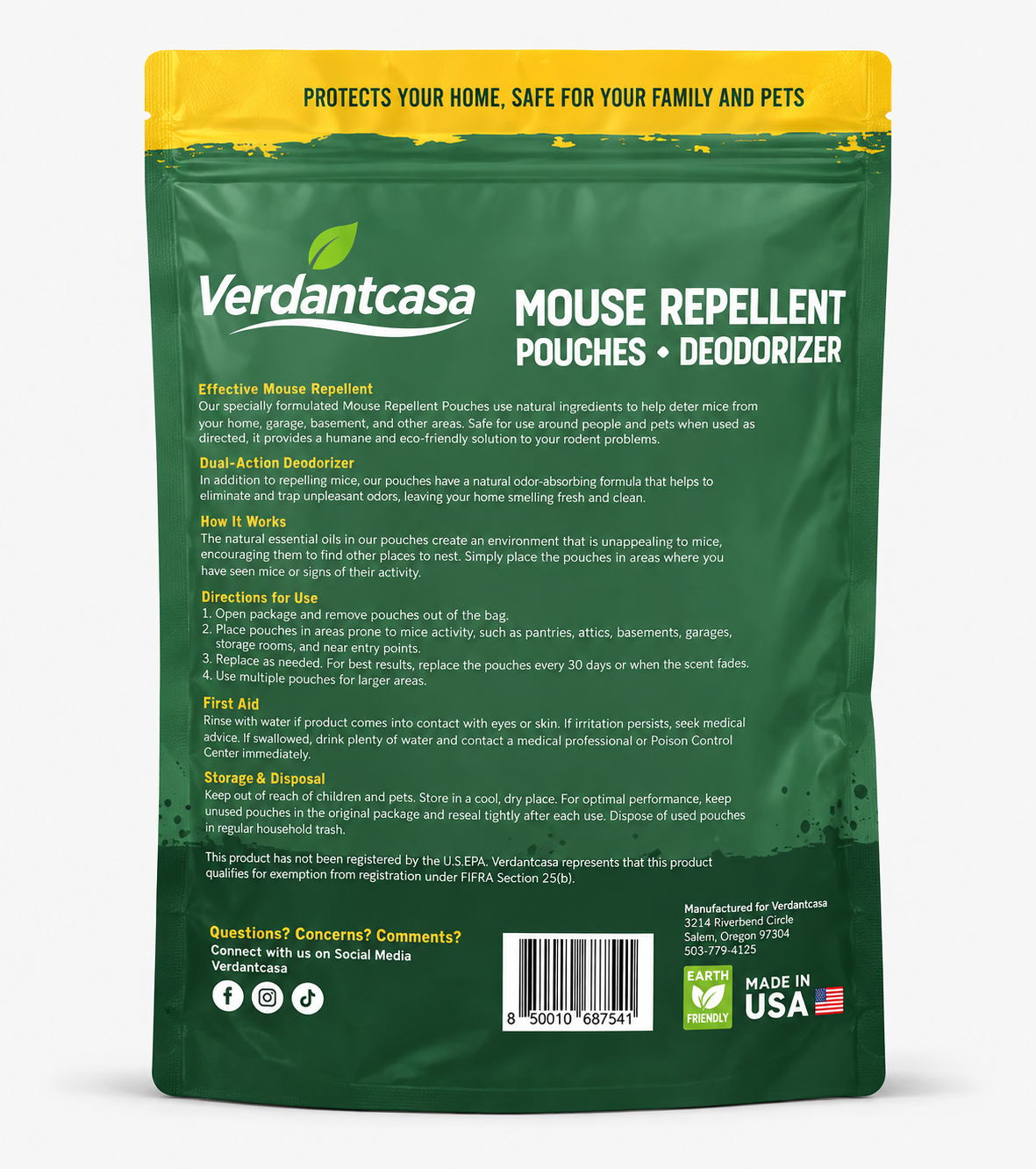 Verdantcasa Mouse Repellent Pouches- 12pcs - save around kids & pet