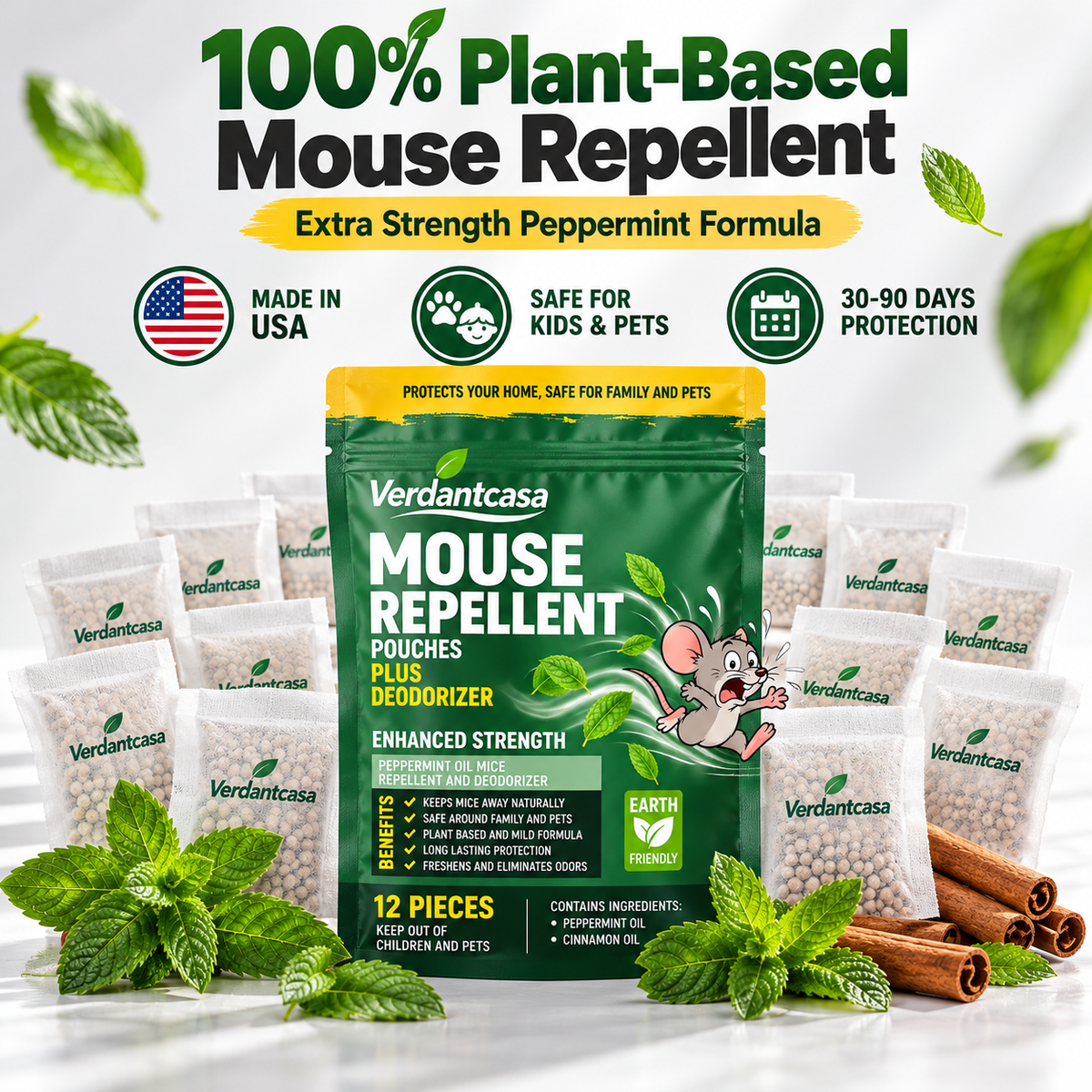 Verdantcasa Mouse Repellent Pouches New - 12pcs - save around kids & pet
