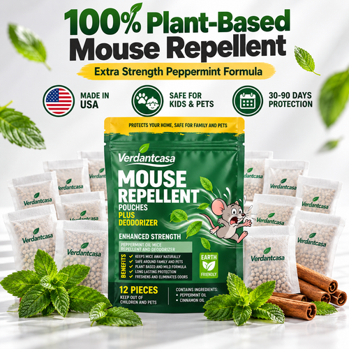Verdantcasa Mouse Repellent Pouches New - 12pcs - save around kids & pet
