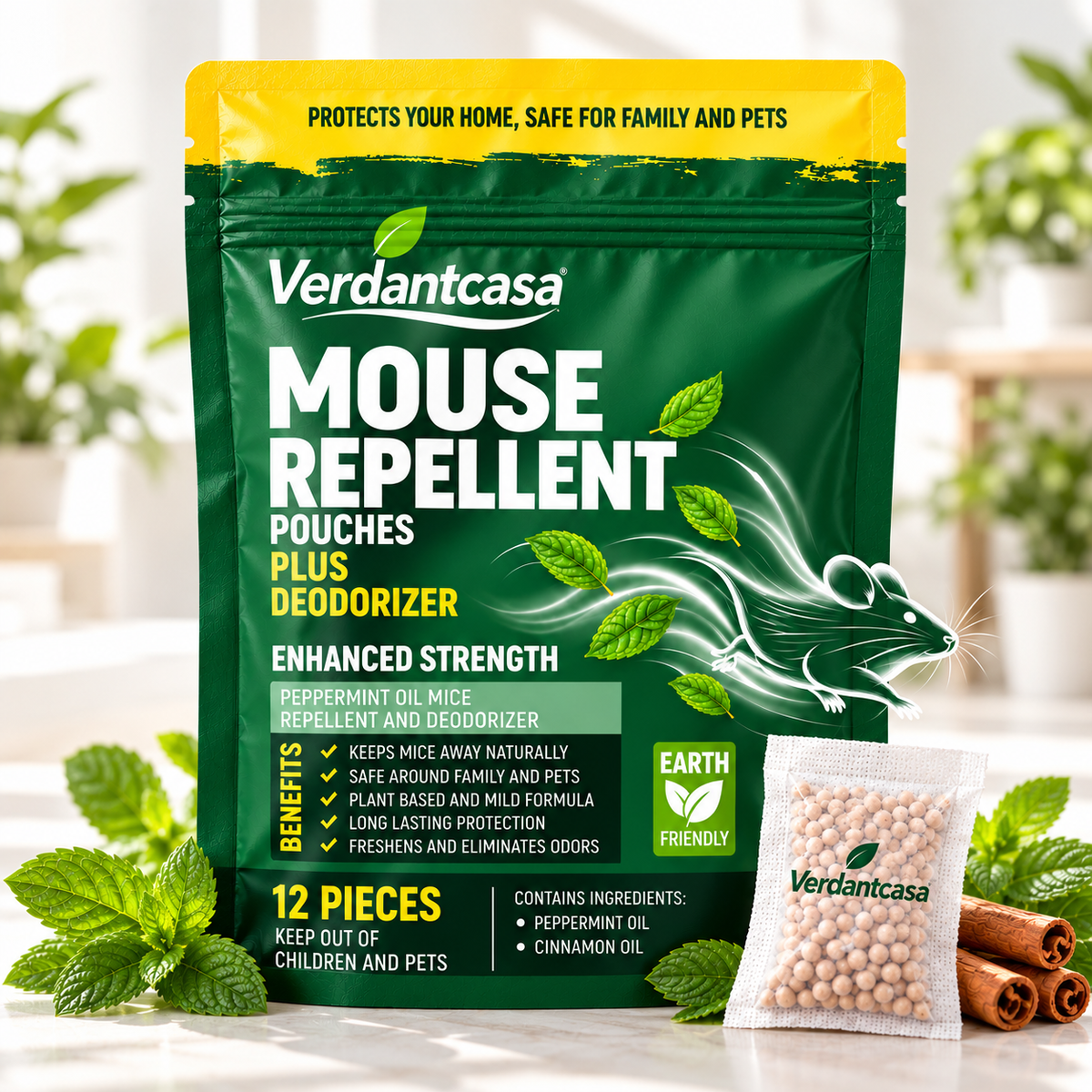 Verdantcasa Healrize® Mouse Repellent Pouches- 12pcs - save around kids & pet