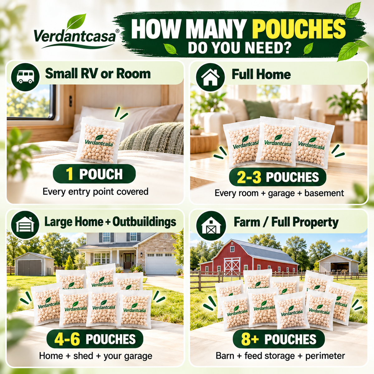 Verdantcasa Healrize® Mouse Repellent Pouches- 12pcs - save around kids & pet