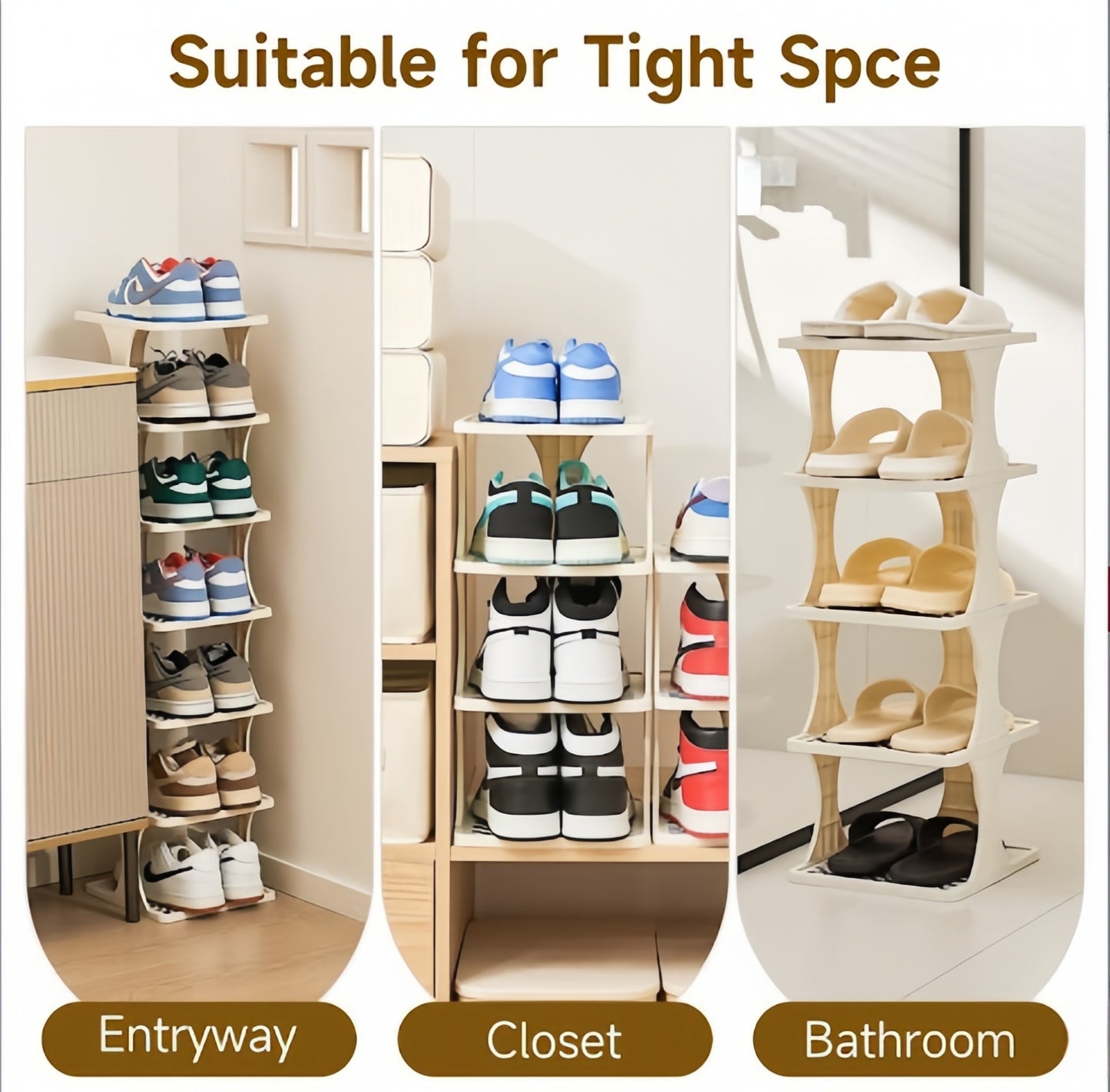 Space-Saving Narrow Shoe Rack